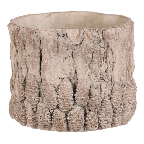 Obal betonový - vzor kůry se šiškami, vel. L, světle šedý