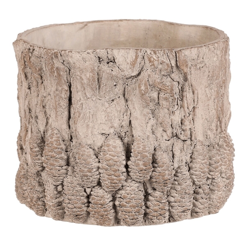 Obal betonový - vzor kůry se šiškami, vel. L, světle šedý