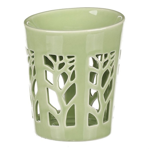 Aromalampa, motiv strom života, zelená barva, porcelán