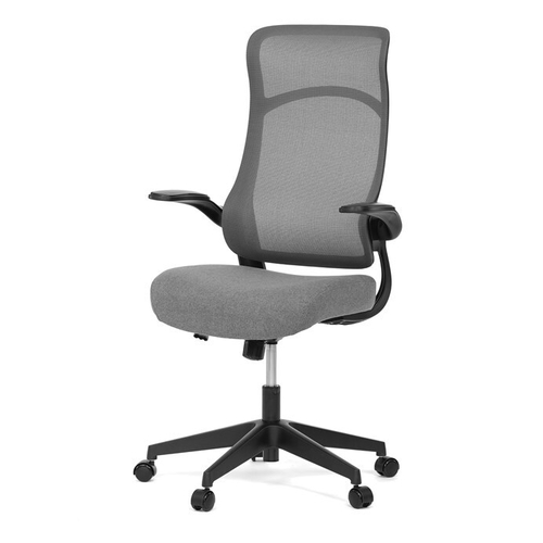 Kancelářská židle, houpací mechanismus, šedá síťovina, KA-A182 BK