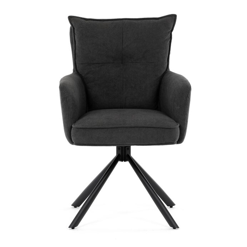 Jídelní židle, šedá, manšestrová látka, HC-X1128 GREY2