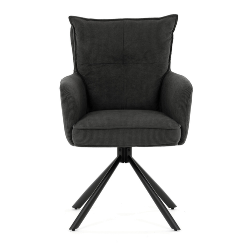 Jídelní židle, šedá, manšestrová látka, HC-X1128 GREY2
