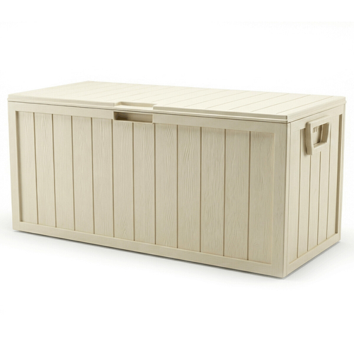 Zahradní úložný box 112x49x54cm, plast, béžová, 280l, AZB-G2075 CRM