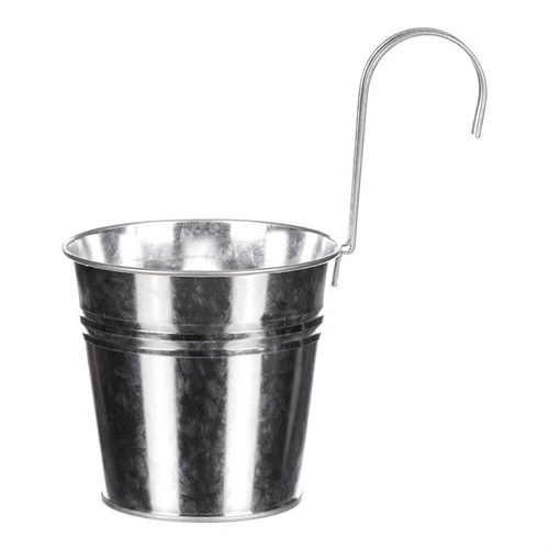 Obal na květiny - na zavěšení, zinkový, barva stříbrná