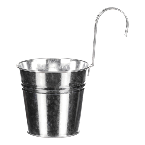 Obal na květiny - na zavěšení, zinkový, barva stříbrná