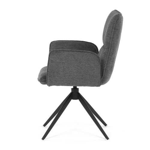 Jídelní židle otočná 360°, šedá, látka, DCH-D1328 GREY2