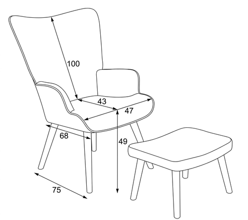 Relaxační křeslo, vícebarevná, látka, AK-305B PWBK2