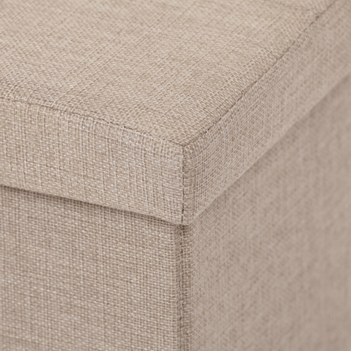 Taburet s úložným prostorem, béžová, látka, TAB-462 CRM2