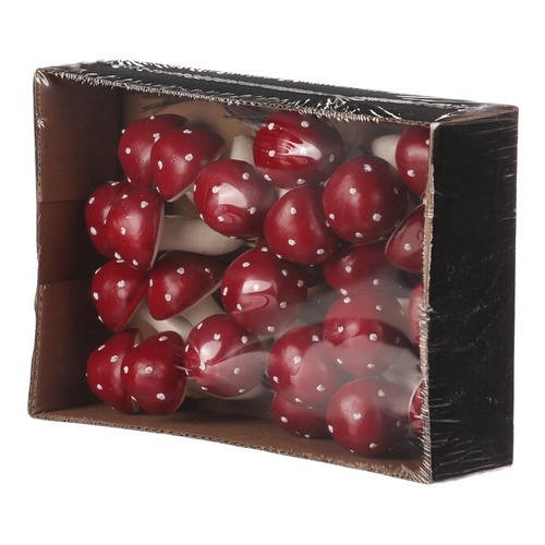 Houby na drátku - barva tmavě červená, cena za balení (24 ks)