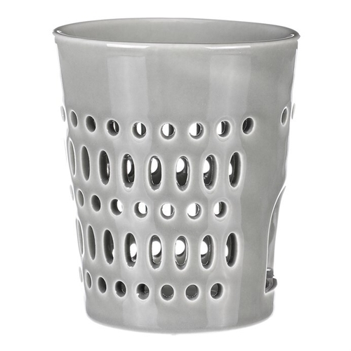 Aromalampa - porcelánová, otvory po obvodu, barva šedá