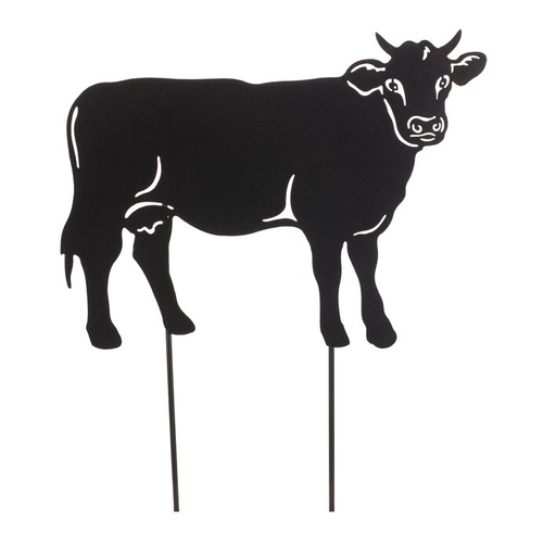 Kráva s kozou na zápichu - kov, barva černá, cena za 1 ks
