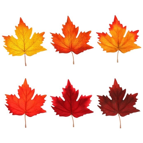 Javor - umělé listí, mix barev, cena za balení (6 ks)