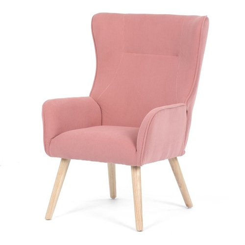 Křeslo ušák, růžová, manšestrová látka, AK-314 PINK2