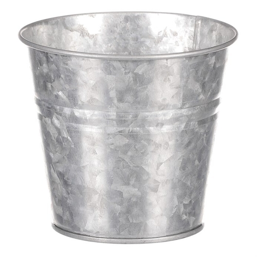 Obal kovový - kulatý, zinkový, barva stříbrná