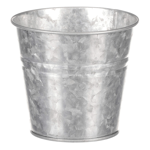 Obal kovový - kulatý, zinkový, barva stříbrná