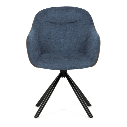 Jídelní židle otočná 180°, modrá, látka, DCH-Y1143 BLUE2