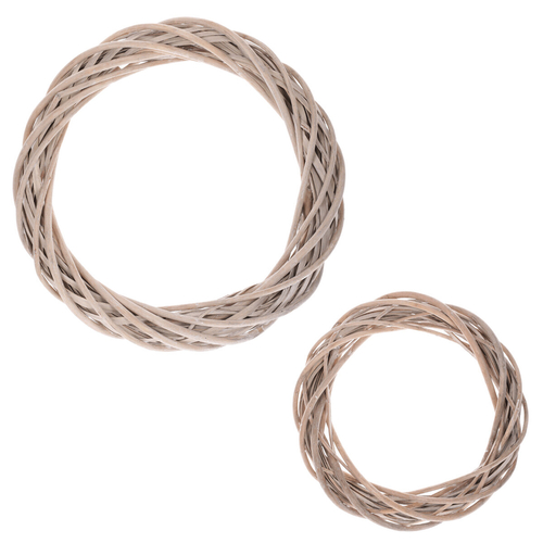 Věnec z proutí - vrba, barva šedá, cena za sadu 2 ks