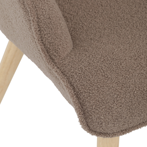 Relaxační křeslo, hnědá, látka bouclé, AK-319 BR2