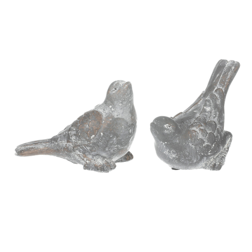 Ptáček - betonová figurka, šedá, mix 2 druhů, cena za 1 ks
