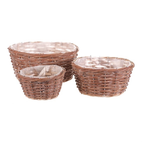 Obal proutěný - kulatý, přírodní, cena za sadu 3 ks