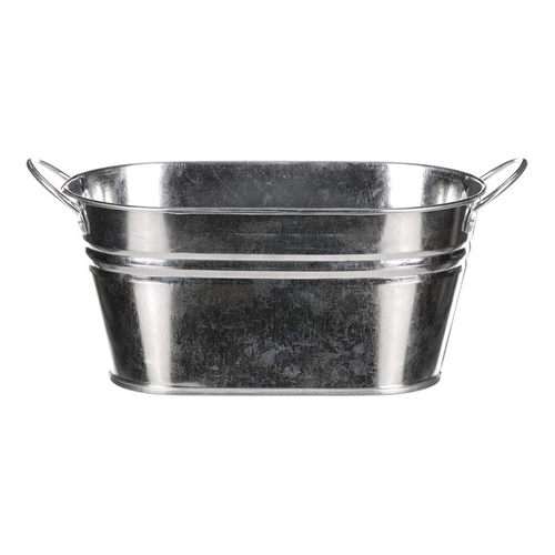 Obal na květiny - truhlík, zinkový, barva stříbrná