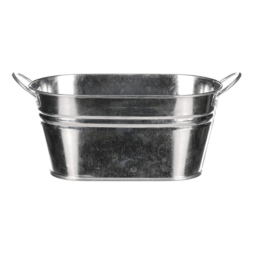 Obal na květiny - truhlík, zinkový, barva stříbrná