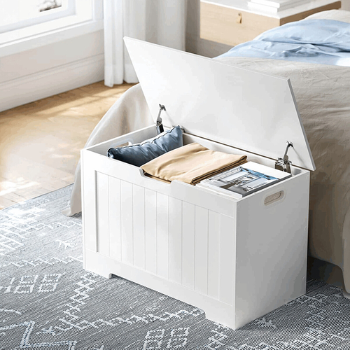 Úložný box, mdf, bílá, ABO-E1011 WT