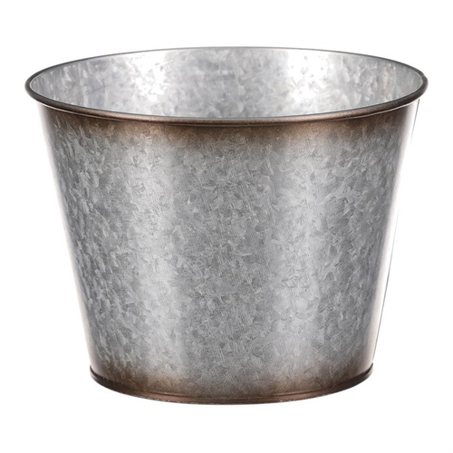 Kovový obal na květiny. Design s růžemi.