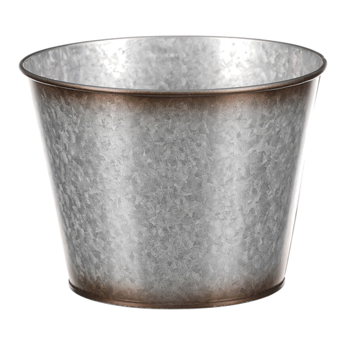 Kovový obal na květiny. Design s růžemi.
