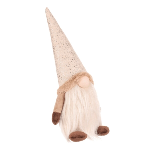 Skřítek - látková figurka, stojící, béžovo-hnědá