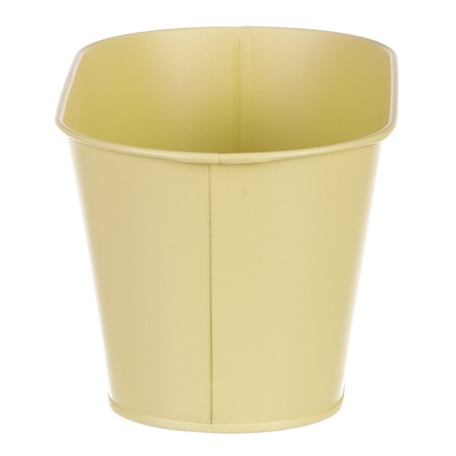 Truhlík kovový - motiv ptáčka, barva žlutá