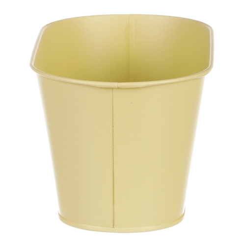 Truhlík kovový - motiv ptáčka, barva žlutá