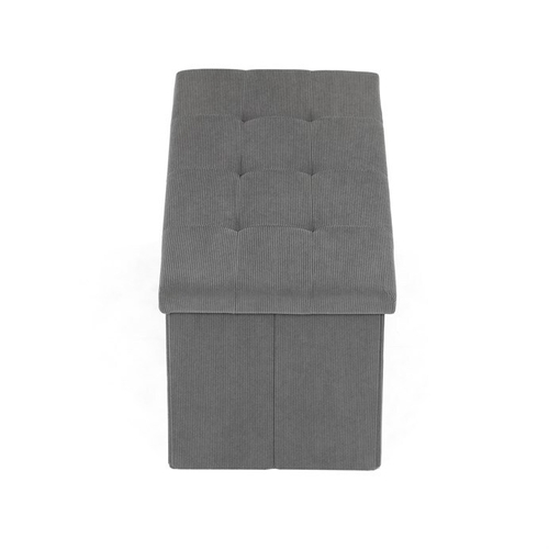 Taburet s úložným prostorem, šedá, manšestrová látka, TAB-472 GREY6