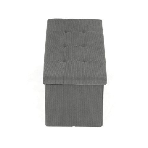 Taburet s úložným prostorem, šedá, manšestrová látka, TAB-472 GREY6