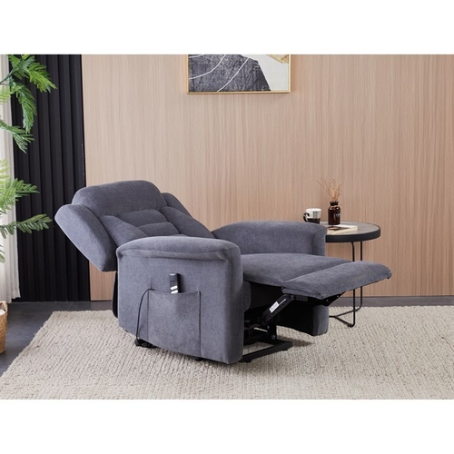 Polohovací křeslo, elektrické kabelové ovládání, šedá, látka, TV-7072 GREY2