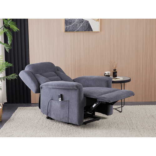 Polohovací křeslo, elektrické kabelové ovládání, šedá, látka, TV-7072 GREY2