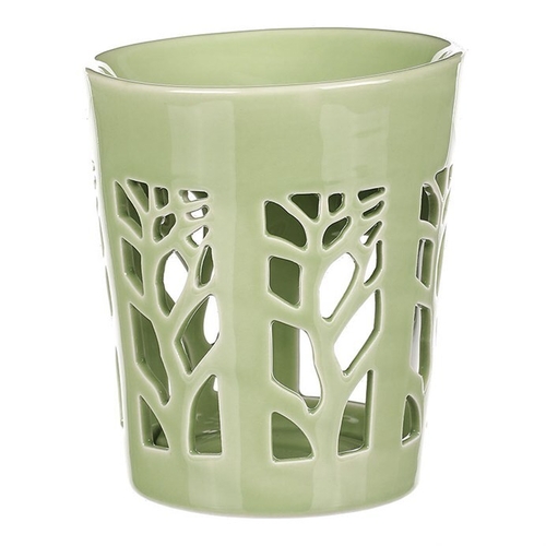 Aromalampa, motiv strom života, zelená barva, porcelán