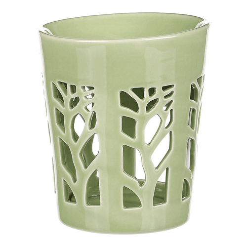 Aromalampa, motiv strom života, zelená barva, porcelán