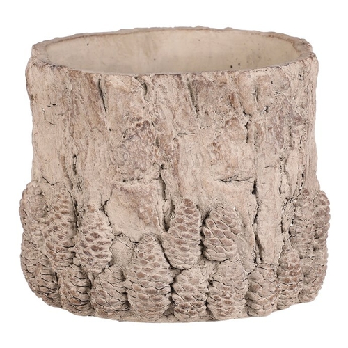 Obal betonový - vzor kůry se šiškami, vel. M, světle šedý
