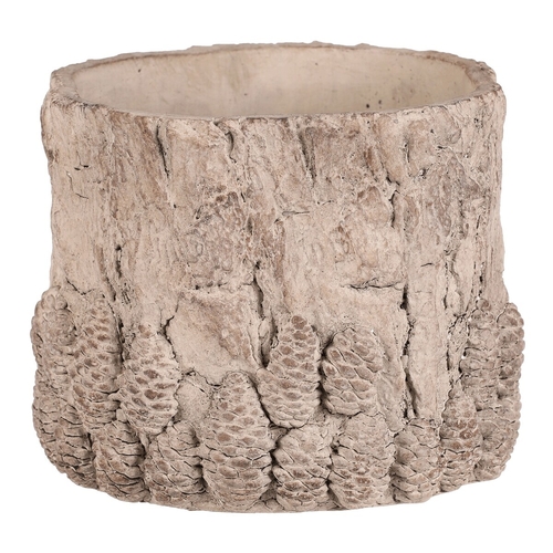 Obal betonový - vzor kůry se šiškami, vel. M, světle šedý