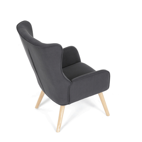 Křeslo ušák, šedá, manšestrová látka, AK-314 GREY2