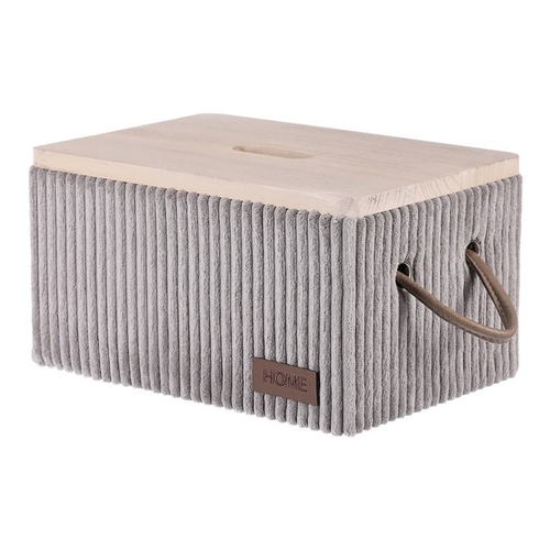 Koš prádelní - látkový s víkem, šedý, cena za sadu 5 ks