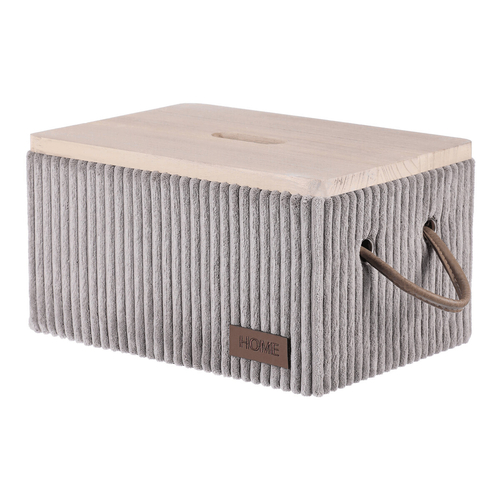 Koš prádelní - látkový s víkem, šedý, cena za sadu 5 ks