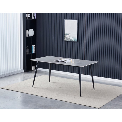 Jídelní stůl 160x90cm, keramika, mramor, HT-406M GREY
