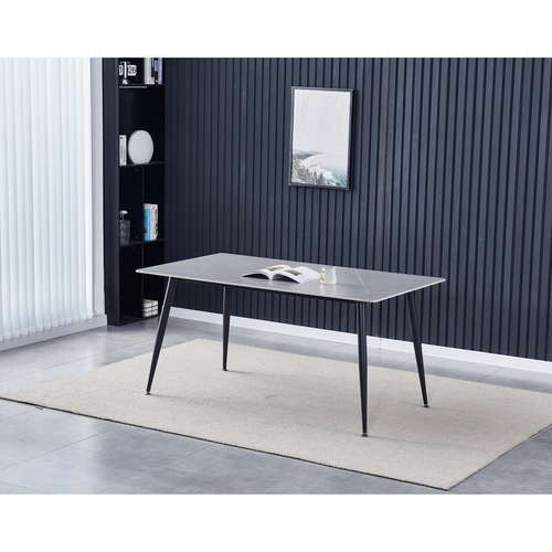 Jídelní stůl 160x90cm, keramika, mramor, HT-406M GREY