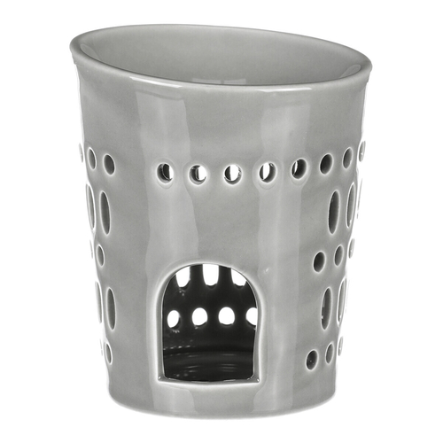 Aromalampa - porcelánová, otvory po obvodu, barva šedá