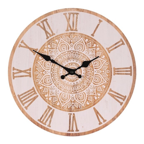 Hodiny nástěnné - pr. 34 cm, MDF, motiv mandaly