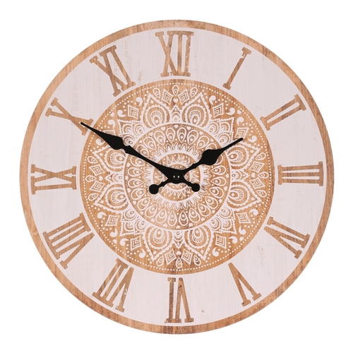 Hodiny nástěnné - pr. 34 cm, MDF, motiv mandaly