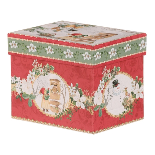 Hrnek malovaný v dárkové dóze - zimní motiv, porcelán, barevný