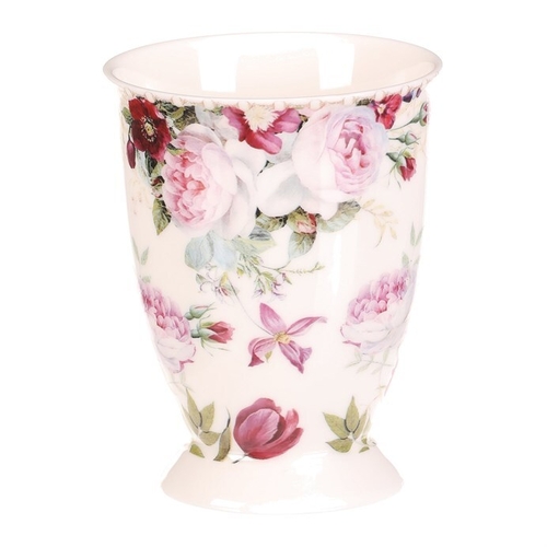 Hrnek malovaný - porcelán, dárková dóza, motiv květin